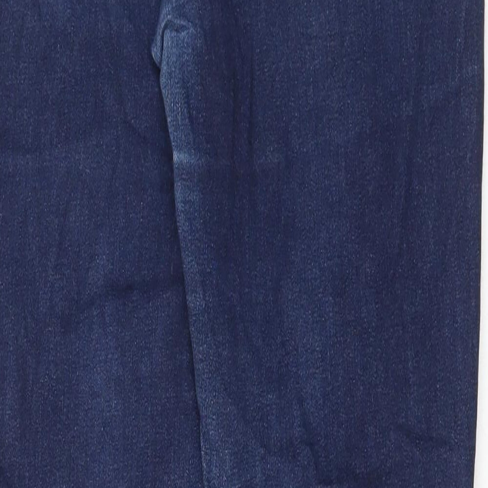 Marks and Spencer Womens Blue Cotton Skinny Jeans Size 12 L29 in Regular Button