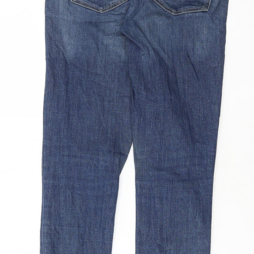 H&M Womens Blue Cotton Skinny Jeans Size 8 L29 in Regular Button