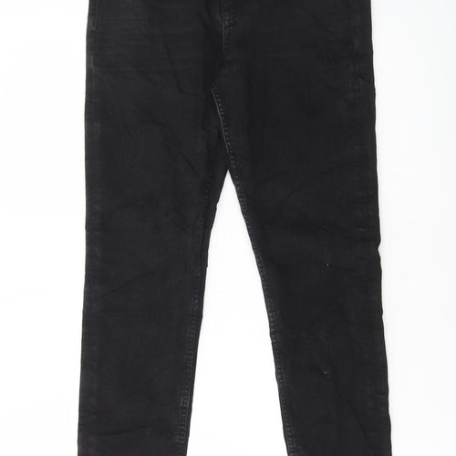Marks and Spencer Womens Black Cotton Skinny Jeans Size 10 L28 in Regular Button