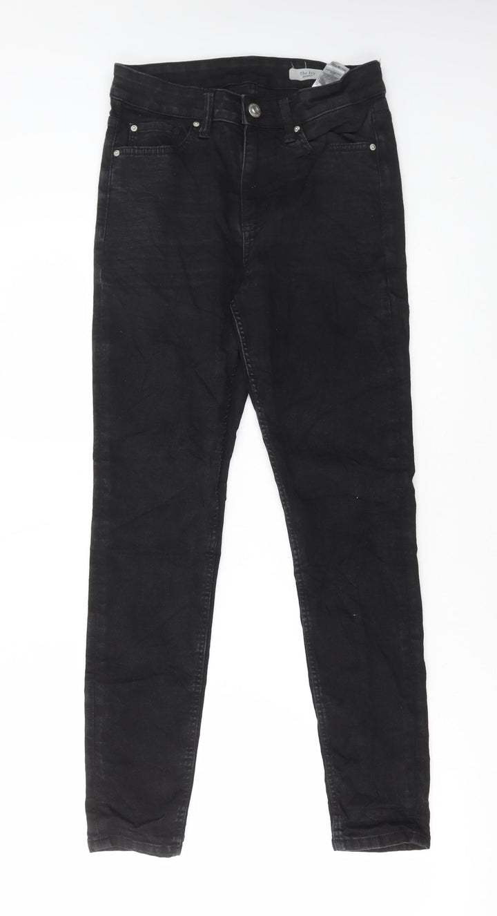 Marks and Spencer Womens Black Cotton Skinny Jeans Size 10 L28 in Regular Button