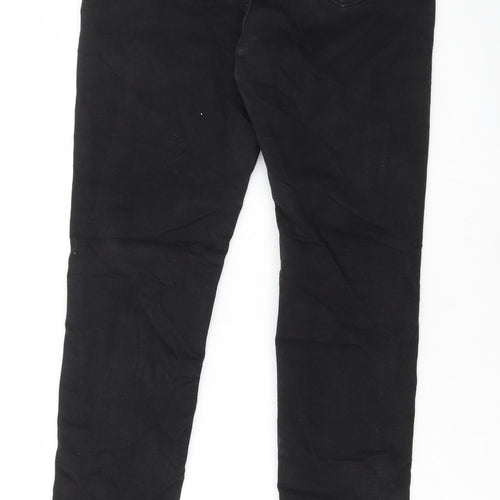 Marks and Spencer Womens Black Cotton Skinny Jeans Size 10 L28 in Regular Button