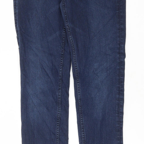 Marks and Spencer Womens Blue Cotton Skinny Jeans Size 8 L30 in Regular Button