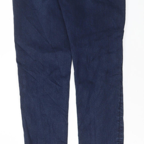 Marks and Spencer Womens Blue Cotton Skinny Jeans Size 8 L30 in Regular Button