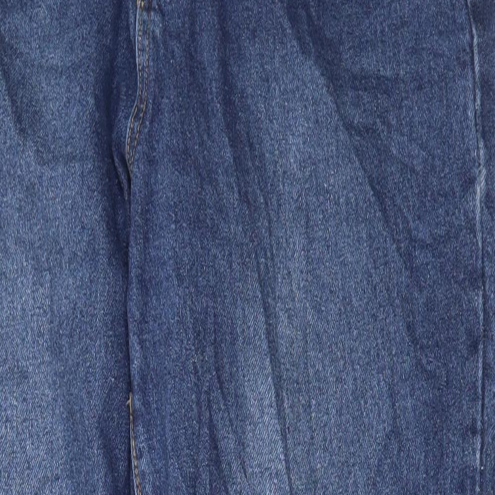 Missguided Womens Blue Cotton Mom Jeans Size 12 L29 in Regular Button