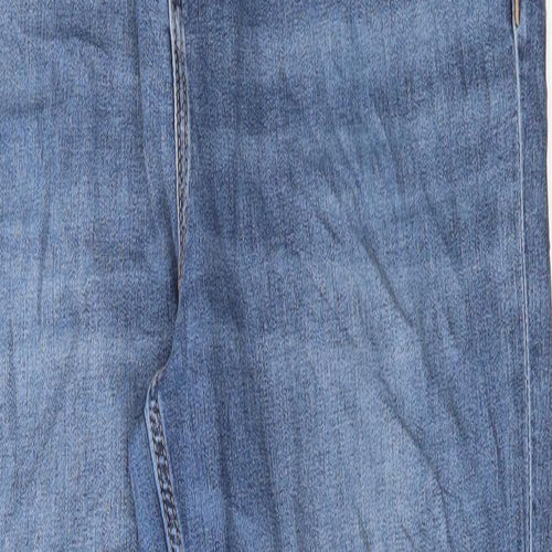 Marks and Spencer Womens Blue Cotton Skinny Jeans Size 14 L28 in Regular Button
