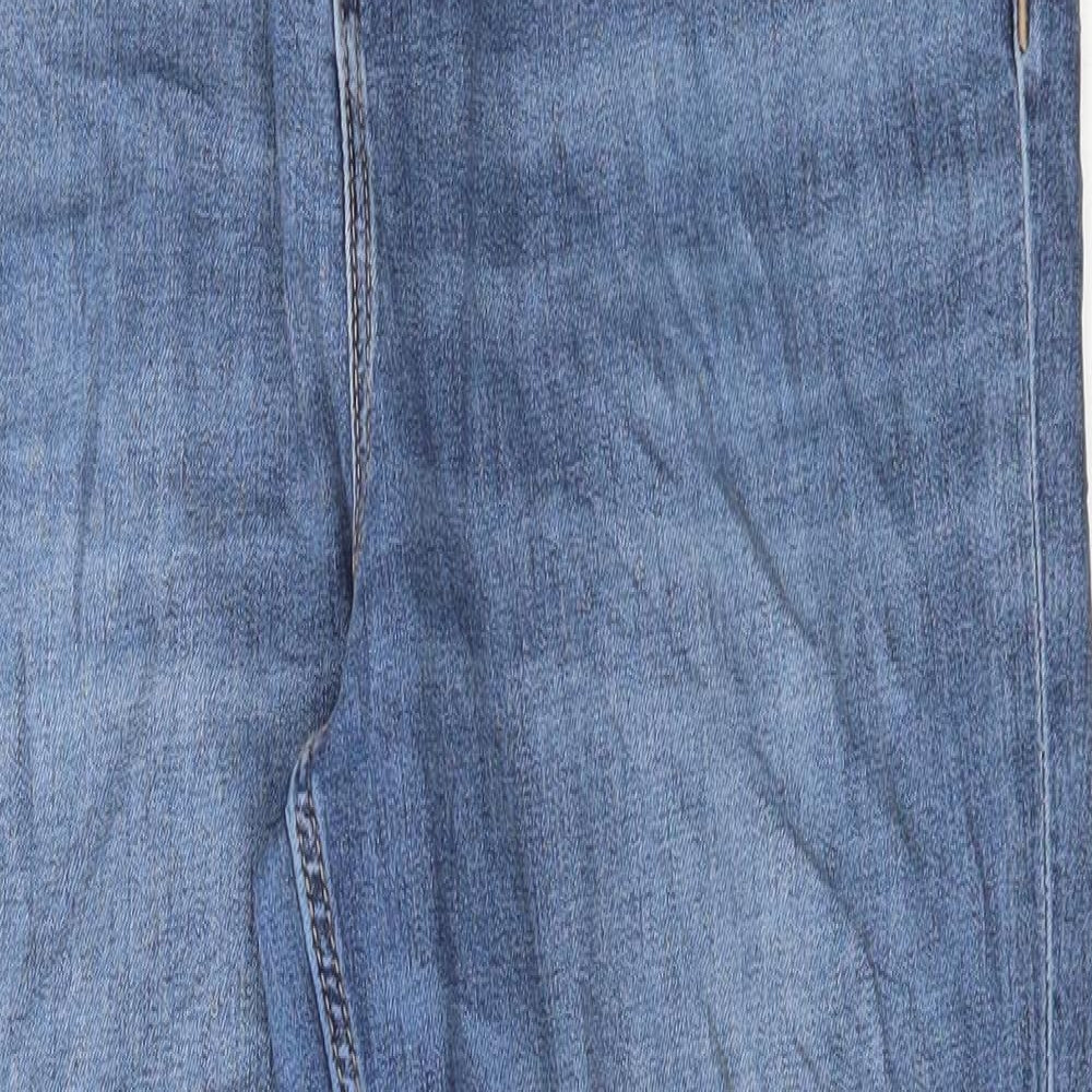 Marks and Spencer Womens Blue Cotton Skinny Jeans Size 14 L28 in Regular Button