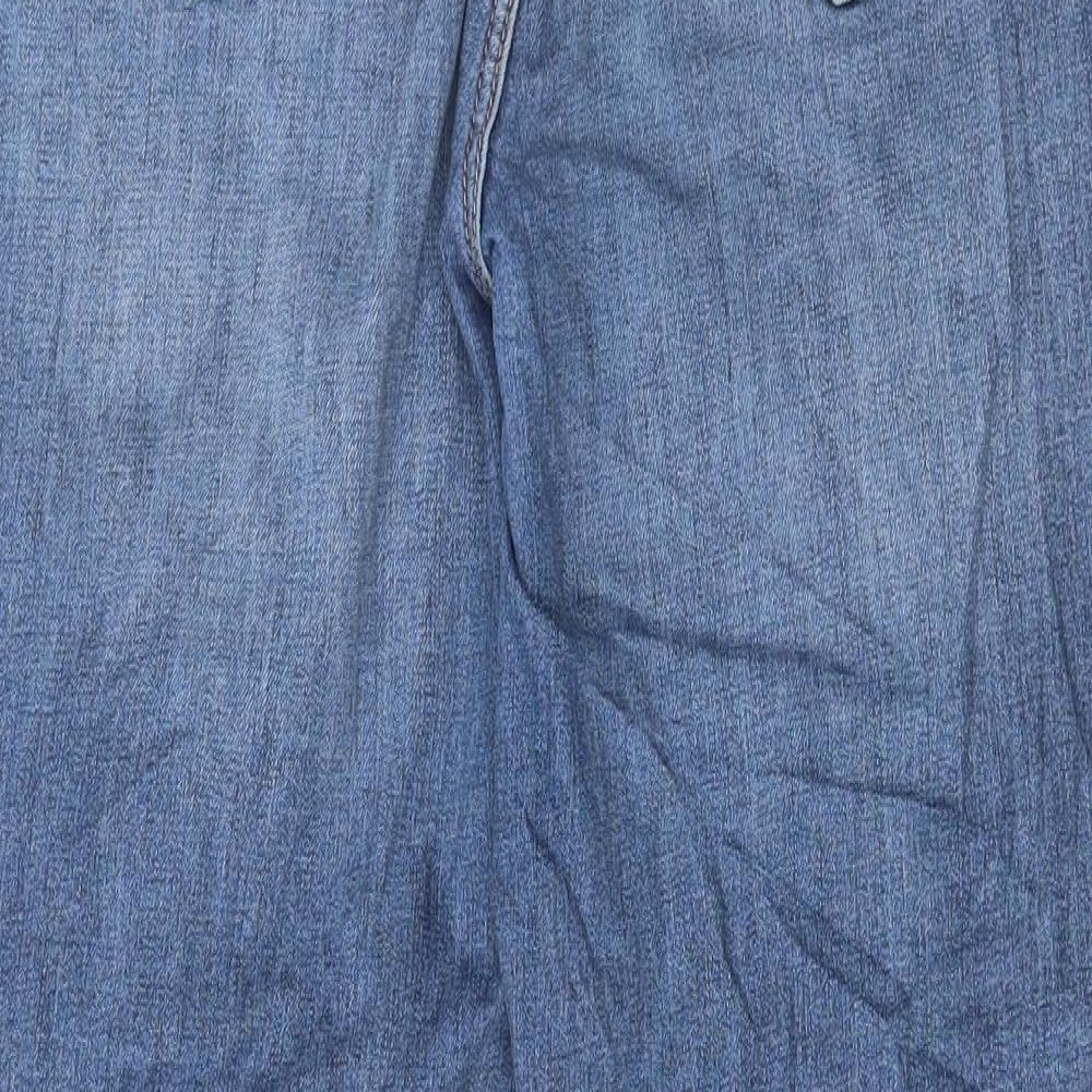Marks and Spencer Womens Blue Cotton Skinny Jeans Size 14 L28 in Regular Button