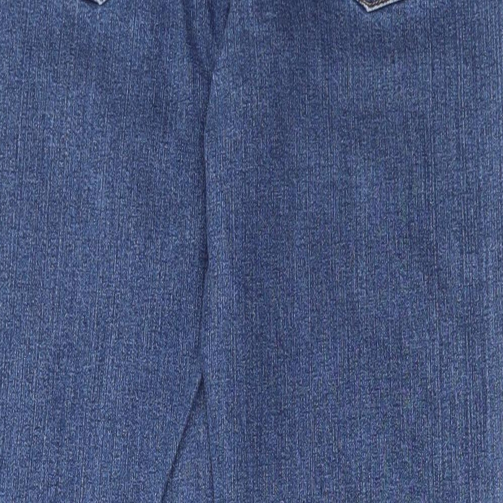 Marks and Spencer Womens Blue Cotton Bootcut Jeans Size 14 L28 in Regular Button
