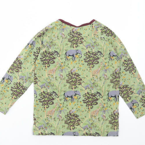 biddy & bear Girls Multicoloured Geometric Cotton Basic T-Shirt Size 7-8 Years Round Neck Pullover - Safari Print
