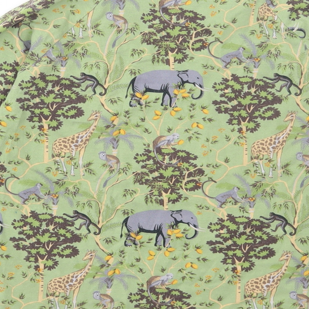 biddy & bear Girls Multicoloured Geometric Cotton Basic T-Shirt Size 7-8 Years Round Neck Pullover - Safari Print