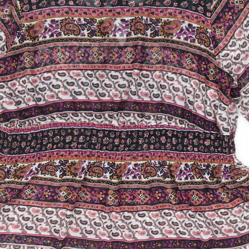 George Womens Multicoloured Paisley Polyester Basic Blouse Size 20 Round Neck - Peplum Smock