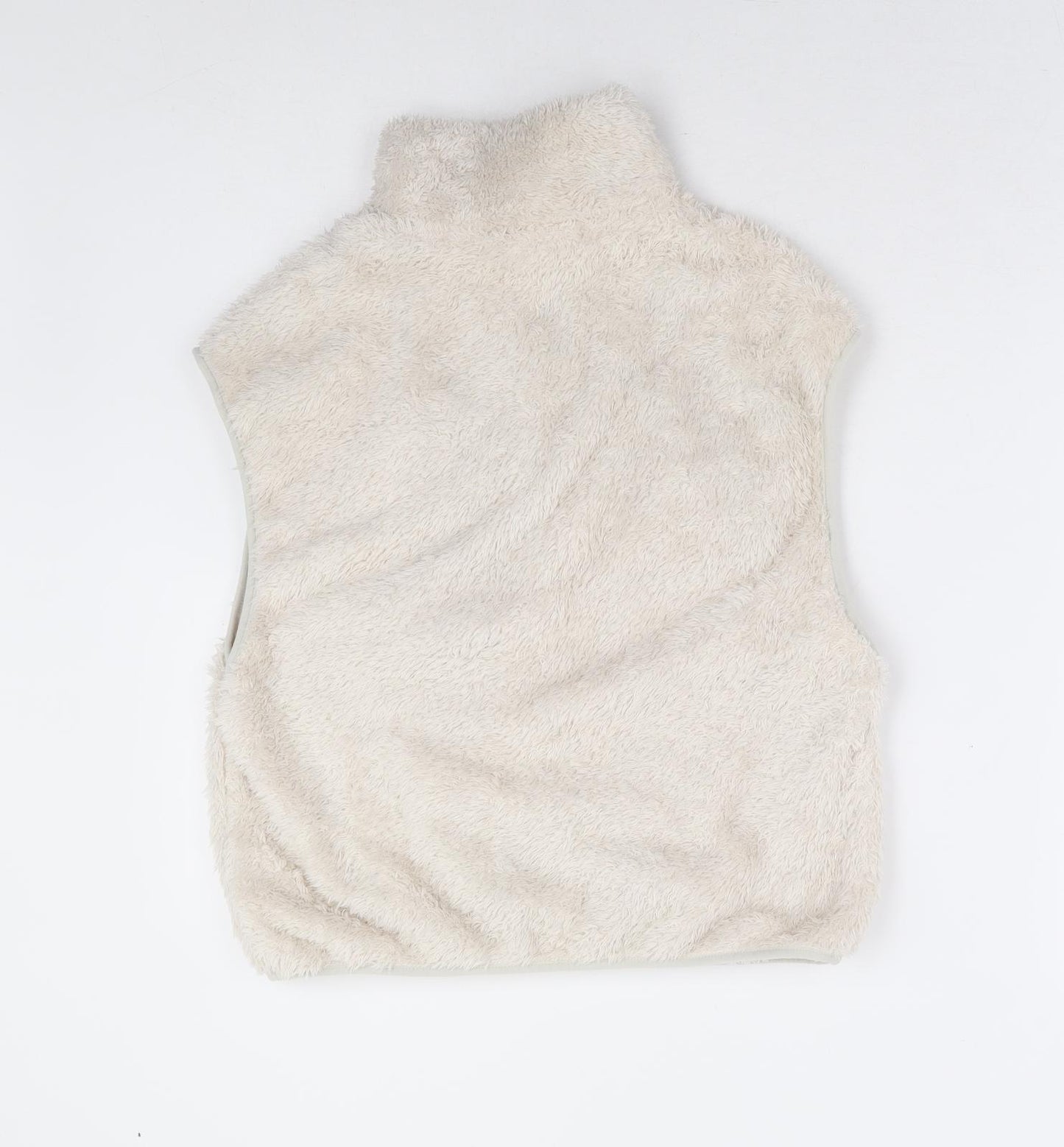 H&M Womens Beige High Neck Polyester Vest Jumper Size XS