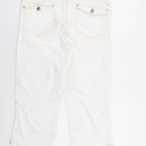 Boden Womens White Cotton Cropped Jeans Size 12 L20 in Regular Zip