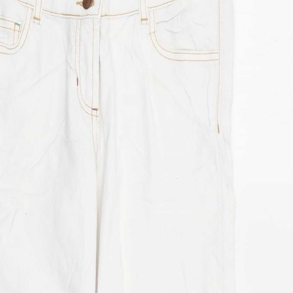 Boden Womens White Cotton Cropped Jeans Size 12 L20 in Regular Zip