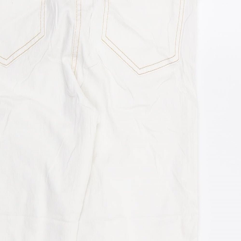Boden Womens White Cotton Cropped Jeans Size 12 L20 in Regular Zip