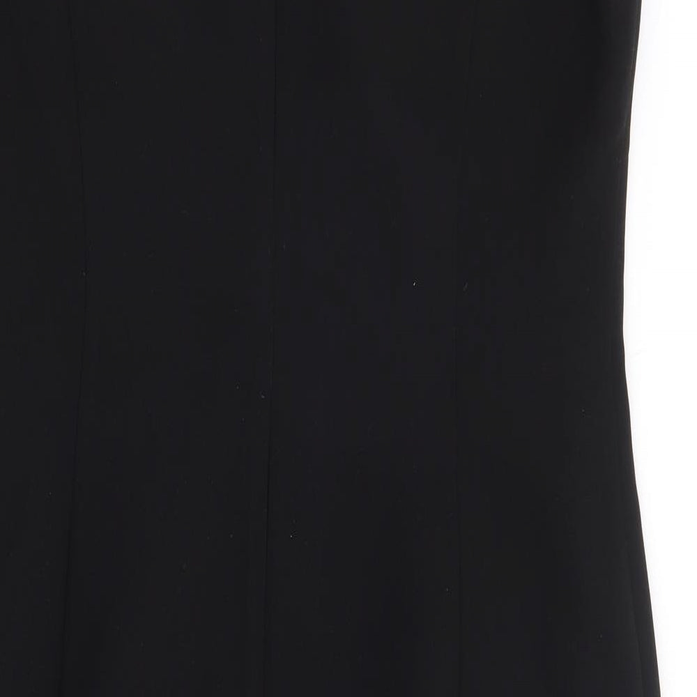 Marks and Spencer Womens Black Polyester Pencil Dress Size 16 Boat Neck Zip