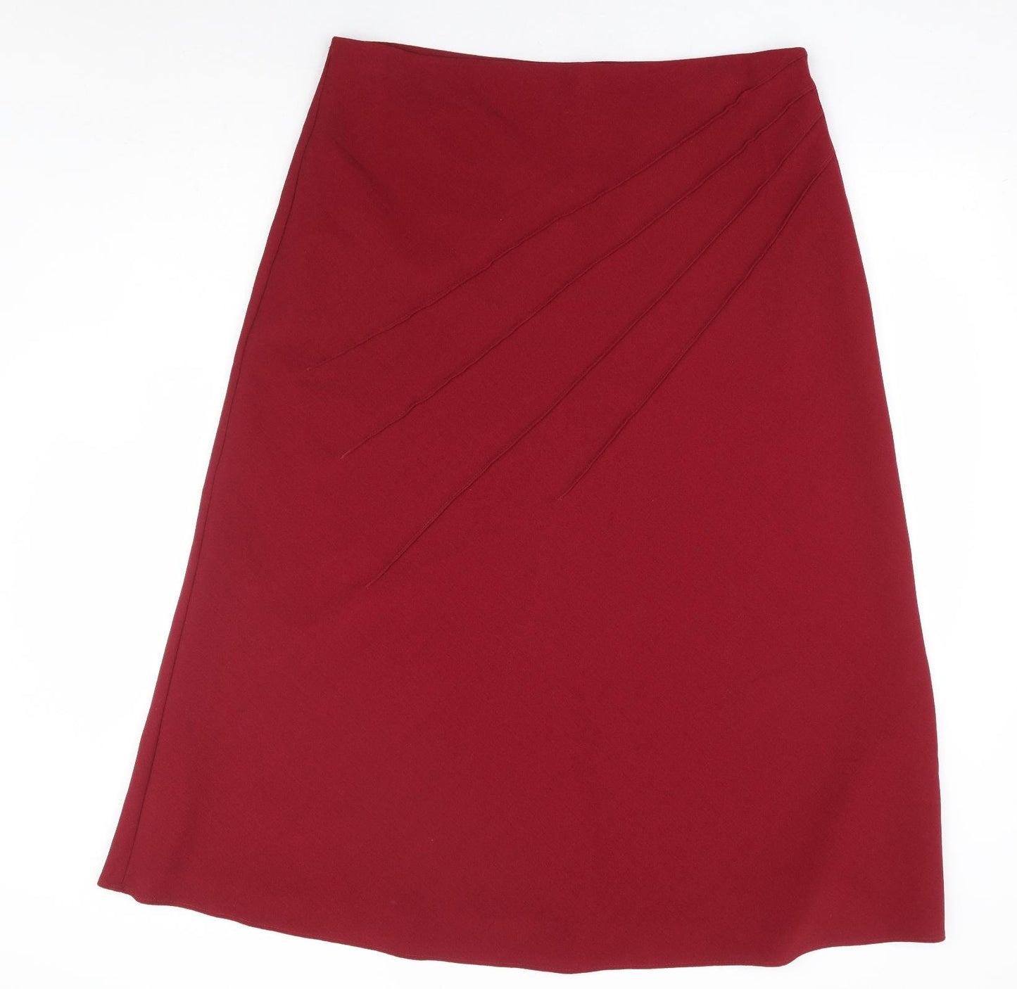 Marks and Spencer Womens Red Polyester A-Line Skirt Size 18