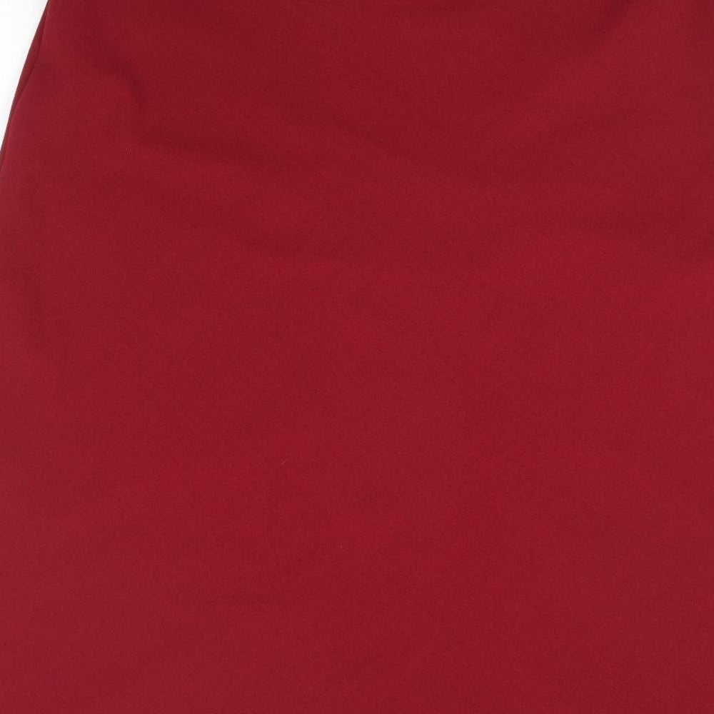 Marks and Spencer Womens Red Polyester A-Line Skirt Size 18