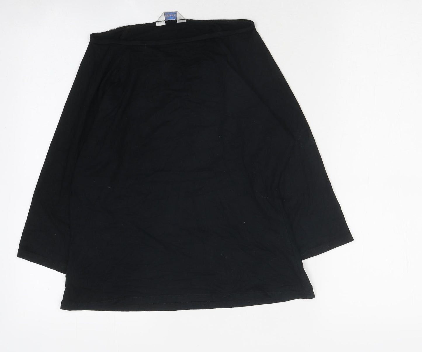 Preworn Womens Black Polyester Jersey T-Shirt Size 14 Round Neck