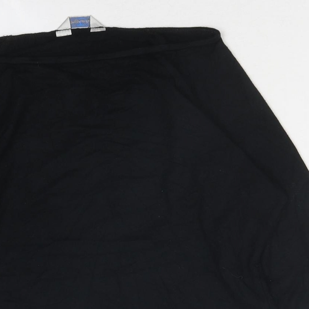 Preworn Womens Black Polyester Jersey T-Shirt Size 14 Round Neck