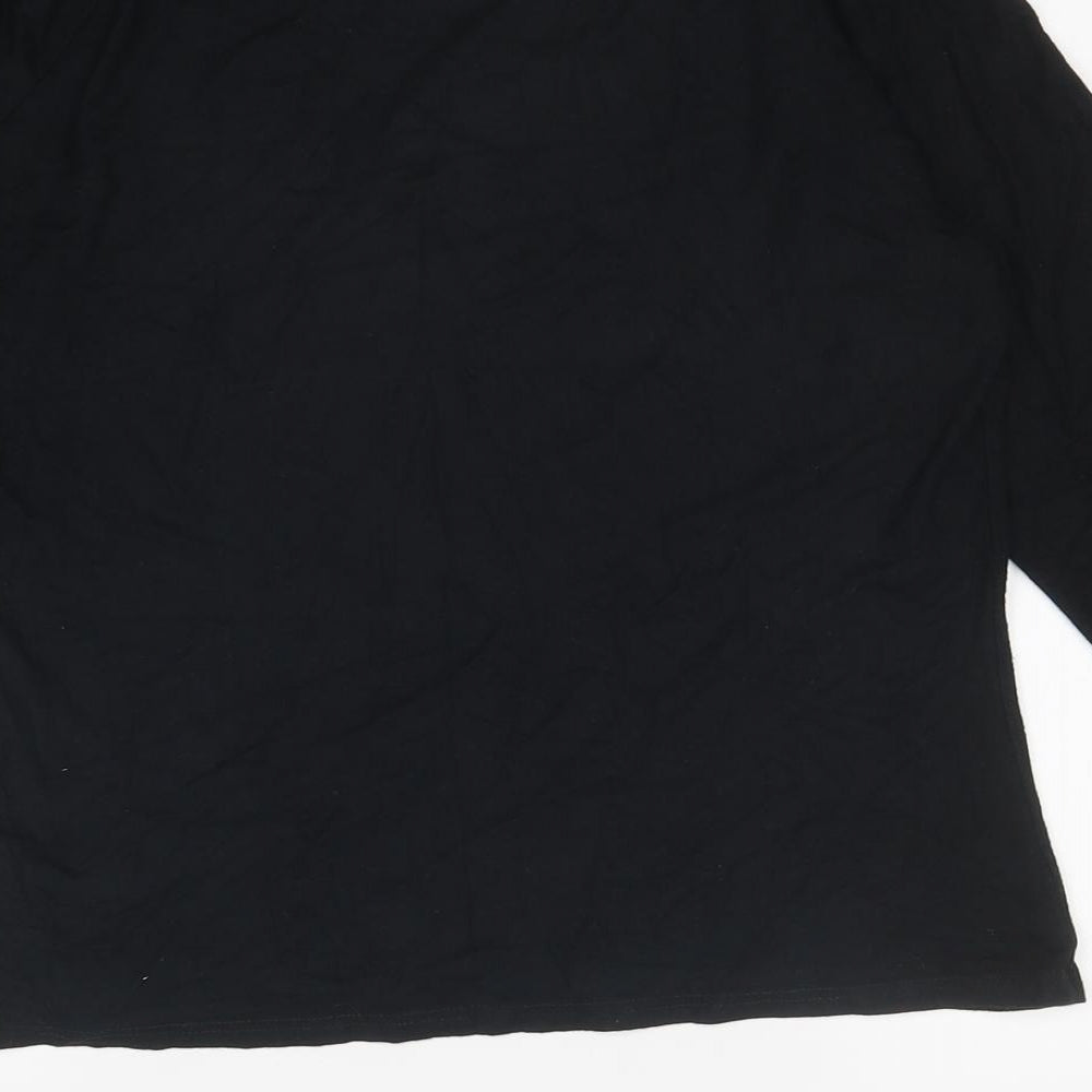 Preworn Womens Black Polyester Jersey T-Shirt Size 14 Round Neck