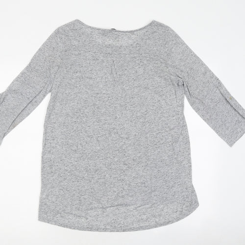 F&F Womens Grey Polyester Basic T-Shirt Size 14 Round Neck - Pocket
