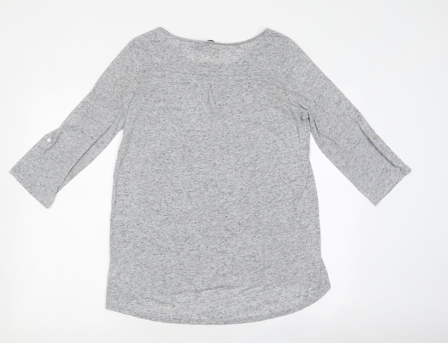 F&F Womens Grey Polyester Basic T-Shirt Size 14 Round Neck - Pocket