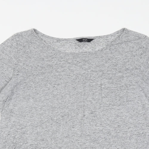 F&F Womens Grey Polyester Basic T-Shirt Size 14 Round Neck - Pocket