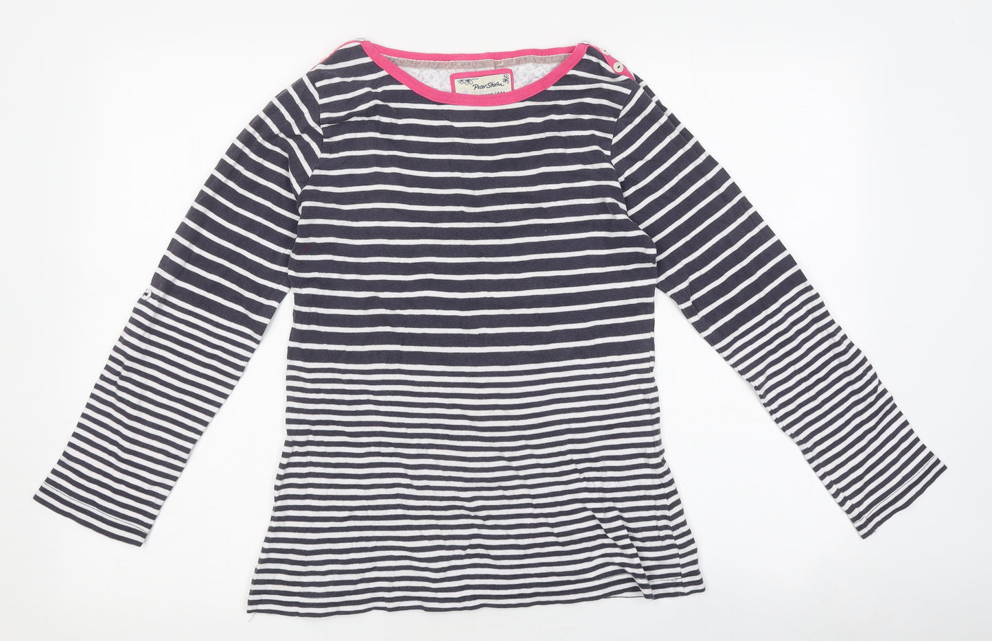 Peter Storm Womens Multicoloured Striped Polyester Basic T-Shirt Size 12 Round Neck