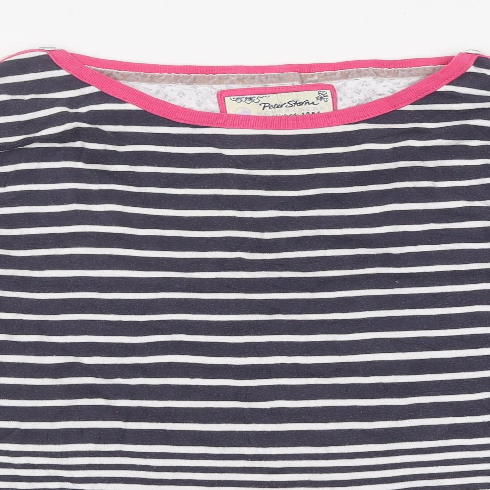 Peter Storm Womens Multicoloured Striped Polyester Basic T-Shirt Size 12 Round Neck