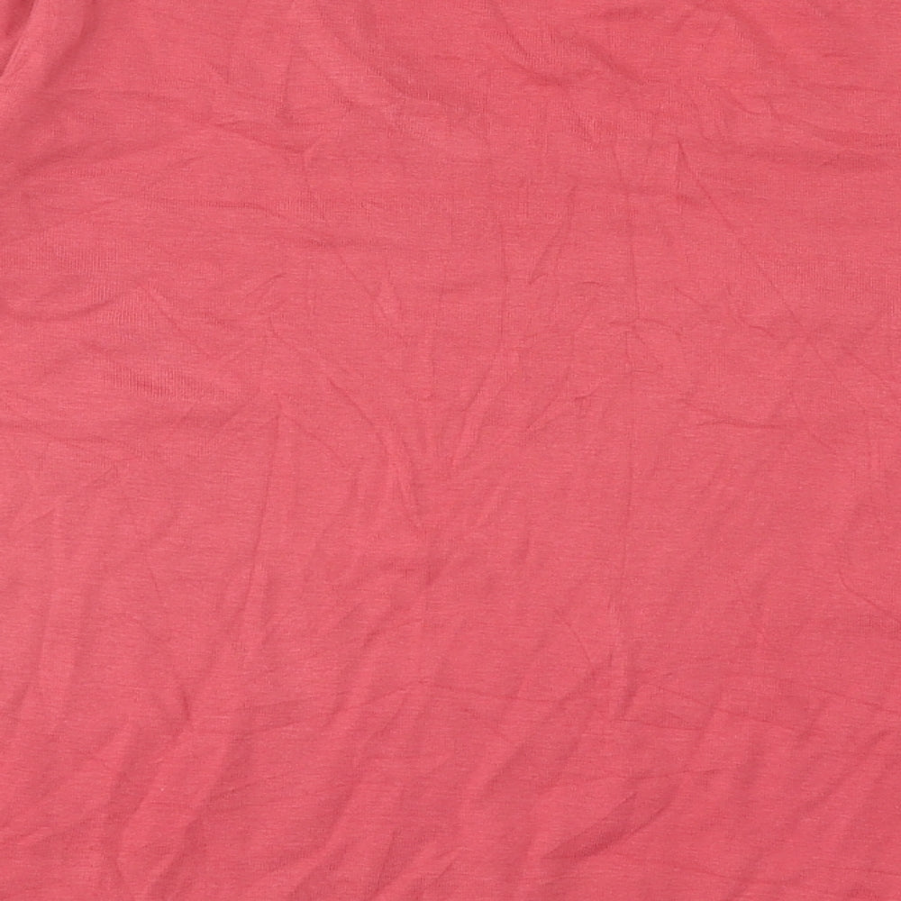 Papaya Womens Pink Polyester Basic Button-Up Size 14 Round Neck - Frill