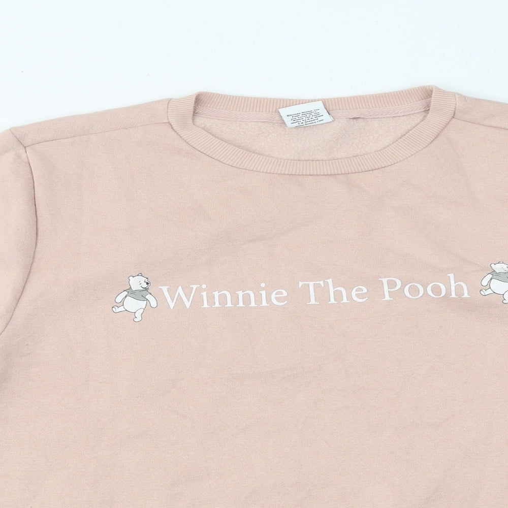 Primark Womens Pink Round Neck Polyester Pullover Jumper Size XS - Winnie The Pooh