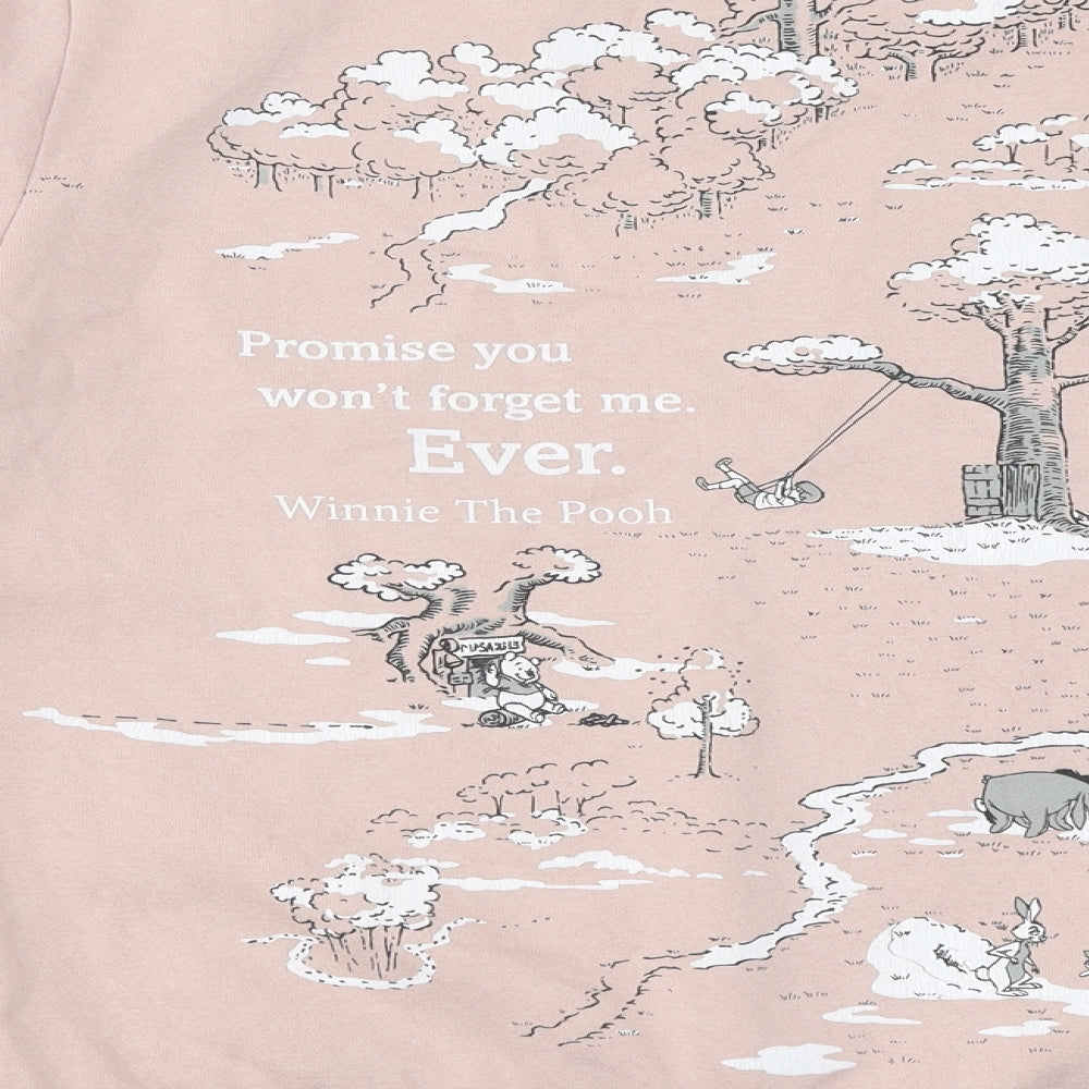 Primark Womens Pink Round Neck Polyester Pullover Jumper Size XS - Winnie The Pooh