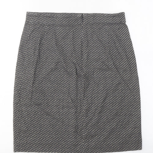 Comma Womens Brown Geometric Polyester A-Line Skirt Size 6 Zip