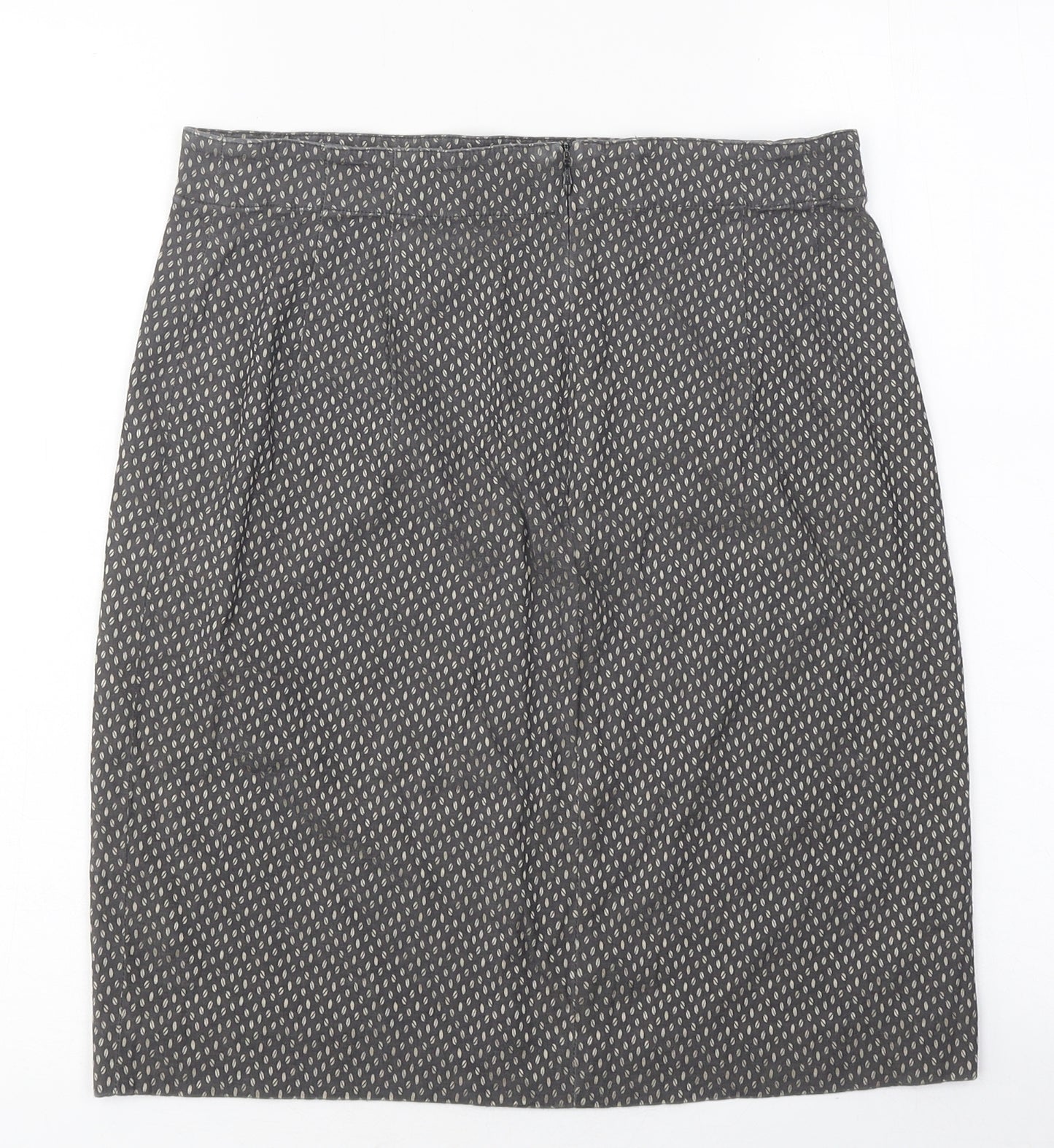 Comma Womens Brown Geometric Polyester A-Line Skirt Size 6 Zip