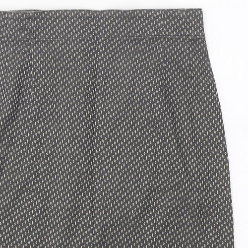 Comma Womens Brown Geometric Polyester A-Line Skirt Size 6 Zip