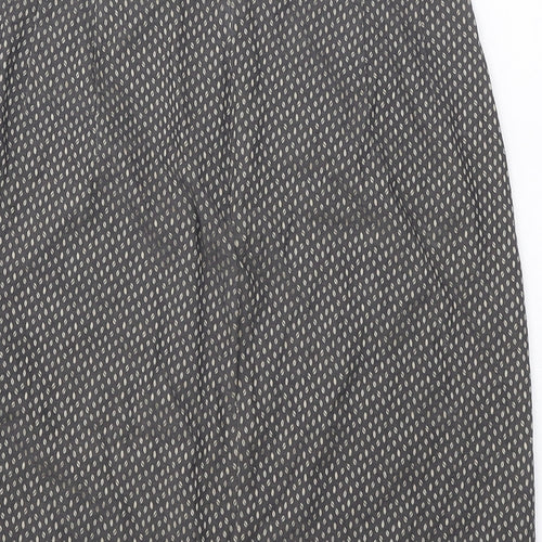 Comma Womens Brown Geometric Polyester A-Line Skirt Size 6 Zip