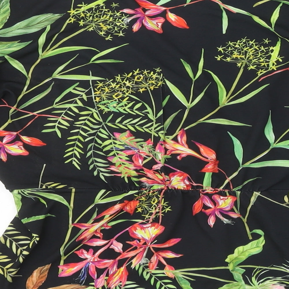 French Connection Womens Multicoloured Floral Polyester Wrap T-Shirt Size 12 V-Neck