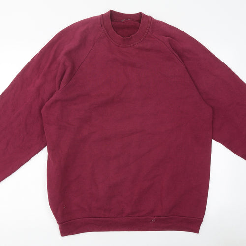 Preworn Mens Purple Round Neck Polyester Pullover Jumper Size L