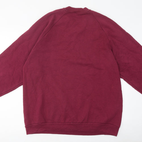 Preworn Mens Purple Round Neck Polyester Pullover Jumper Size L
