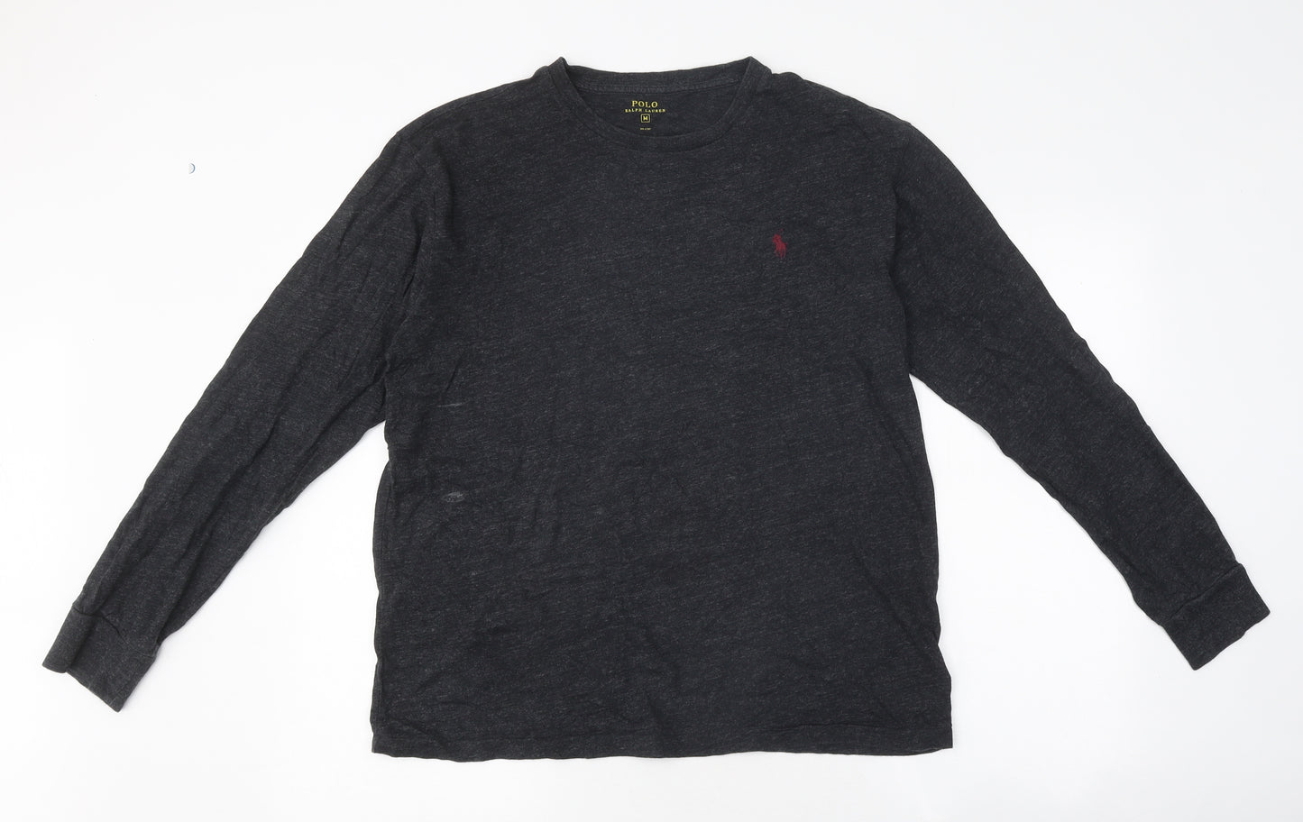 Ralph Lauren Mens Grey Polyester T-Shirt Size M Round Neck