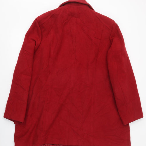 Special Collection Womens Red Overcoat Coat Size 24 Button