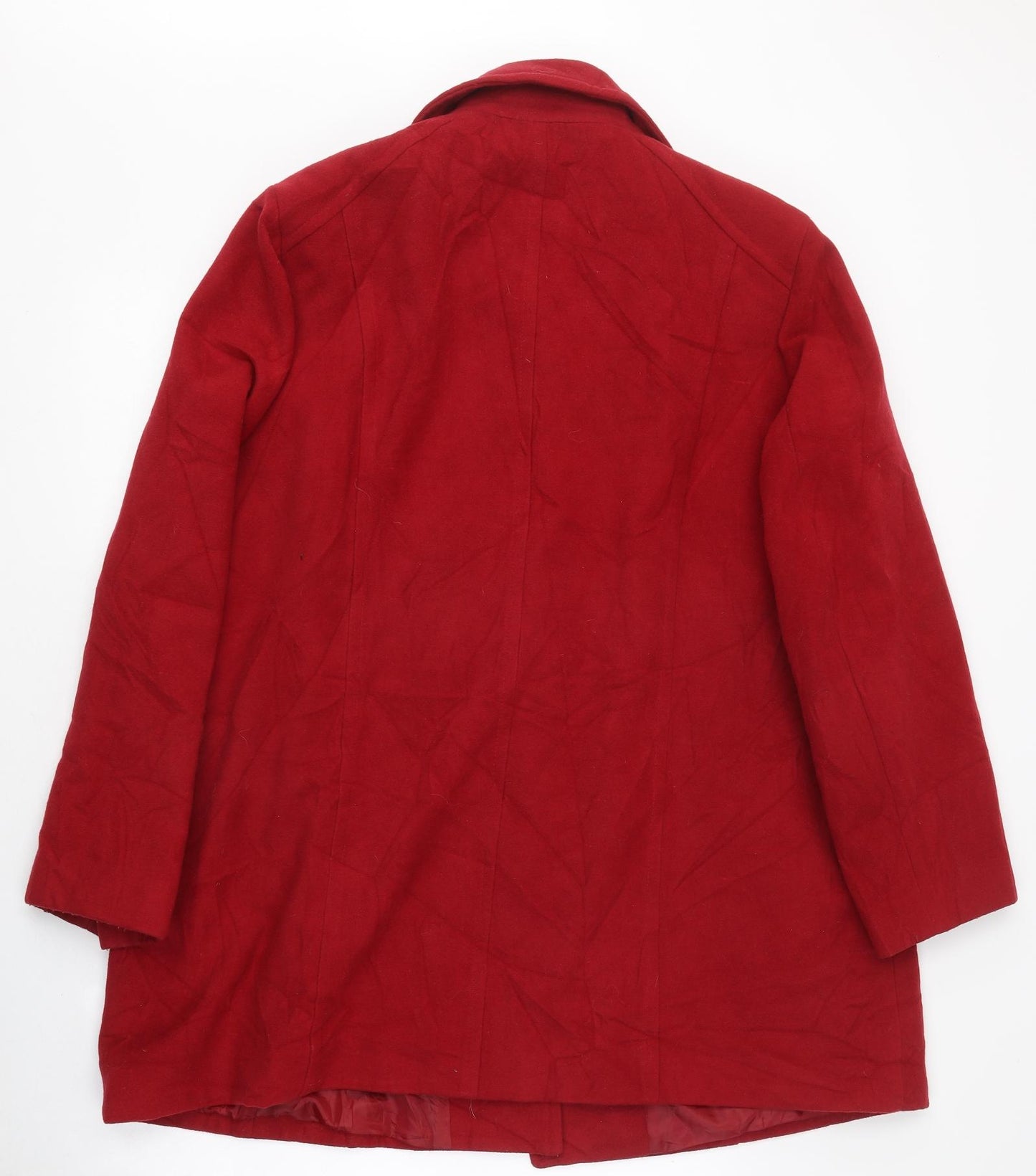 Special Collection Womens Red Overcoat Coat Size 24 Button