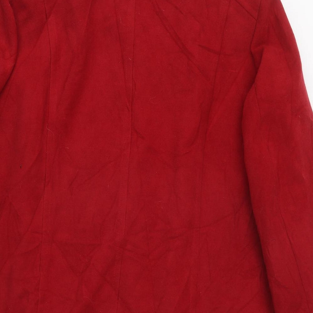 Special Collection Womens Red Overcoat Coat Size 24 Button