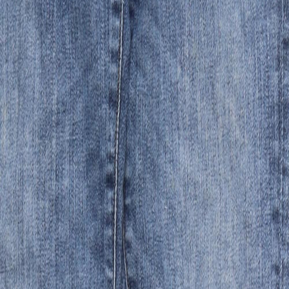 Preworn Womens Blue 100% Cotton Skinny Jeans Size 26 in L28 in Extra-Slim Zip - Embroided