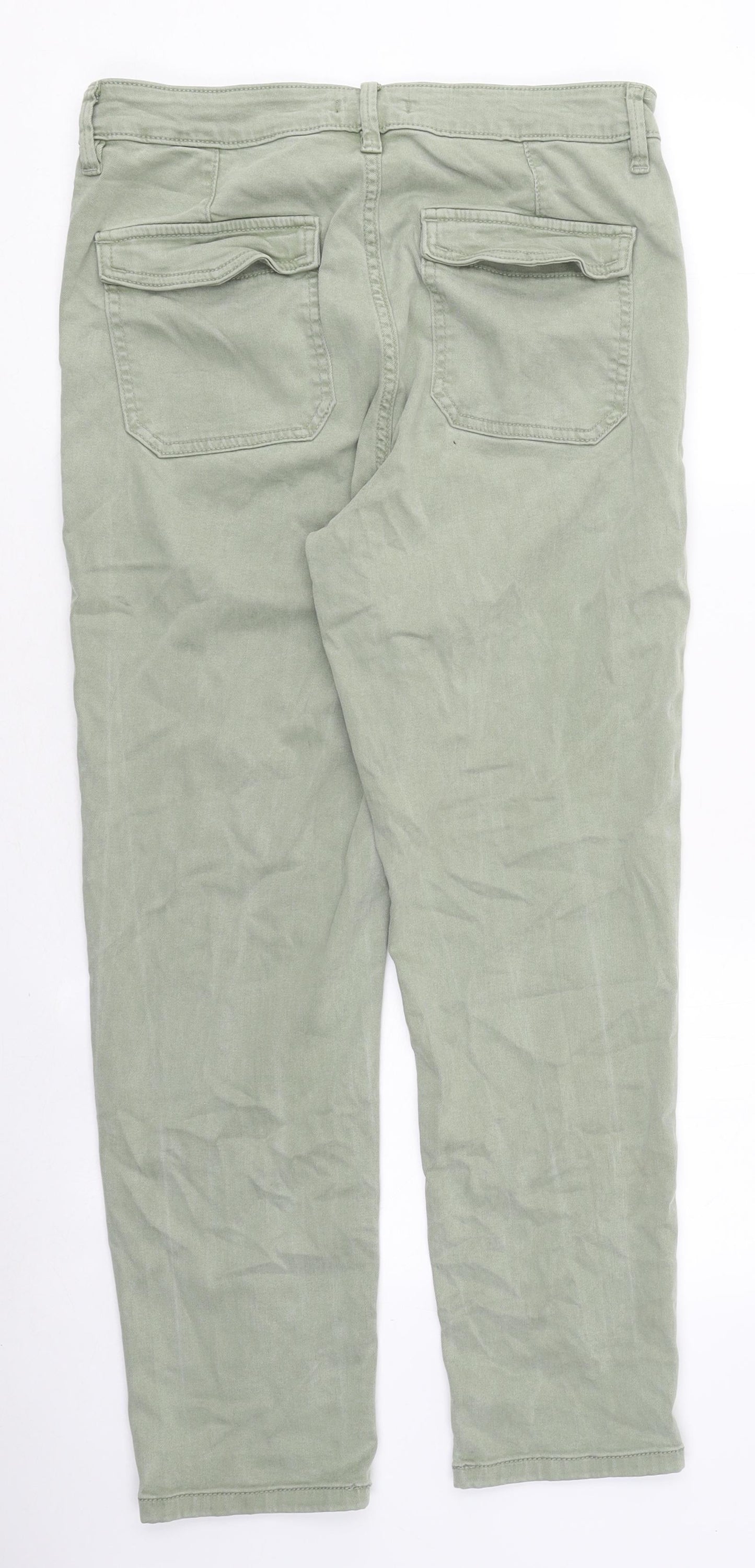 F&F Womens Green Cotton Skinny Jeans Size 12 L24 in Regular Zip