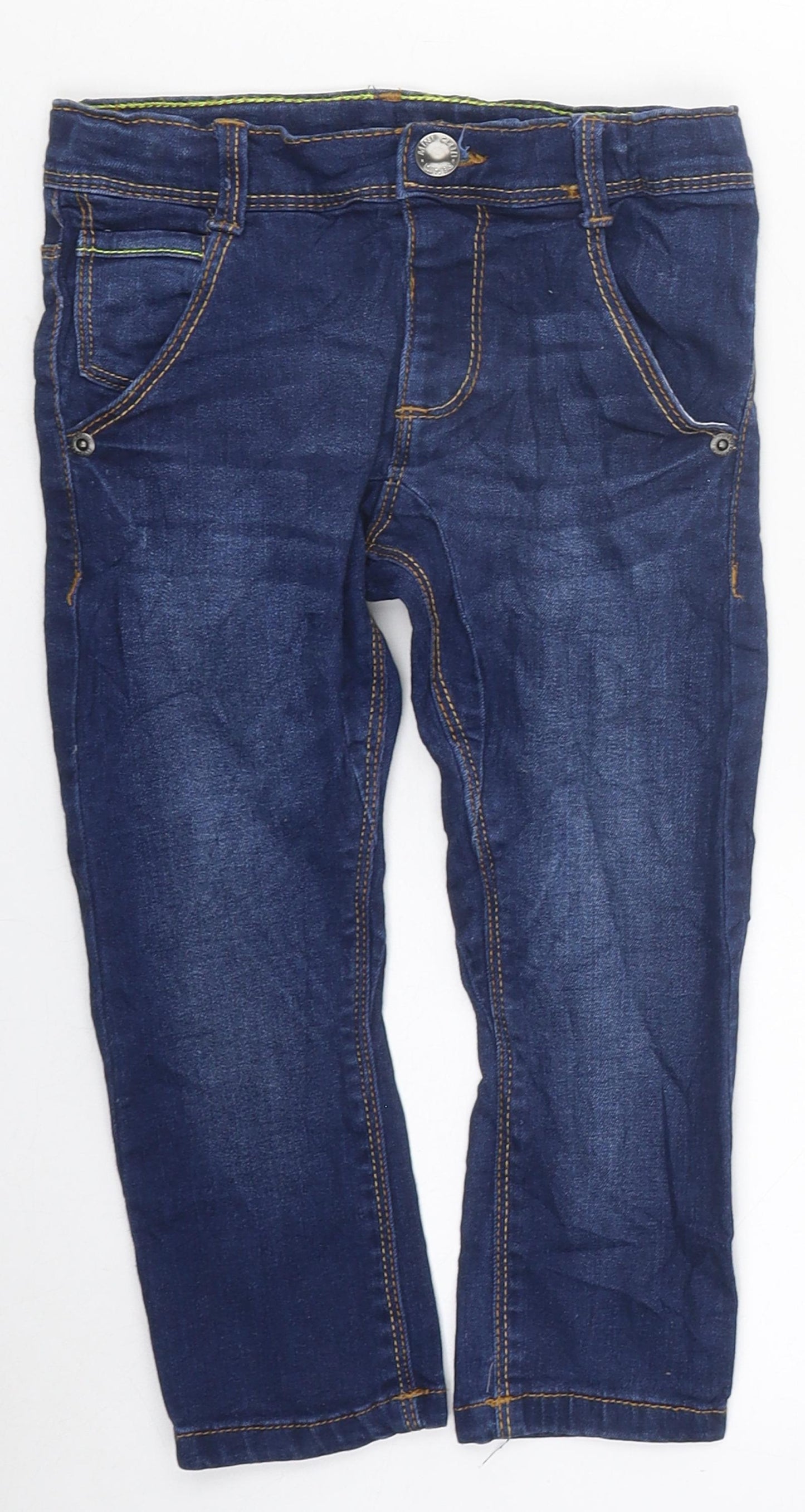 Mini Club Boys Blue 100% Cotton Capri Jeans Size 18-24 Months Zip