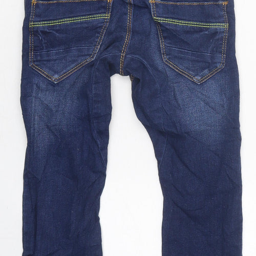 Mini Club Boys Blue 100% Cotton Capri Jeans Size 18-24 Months Zip