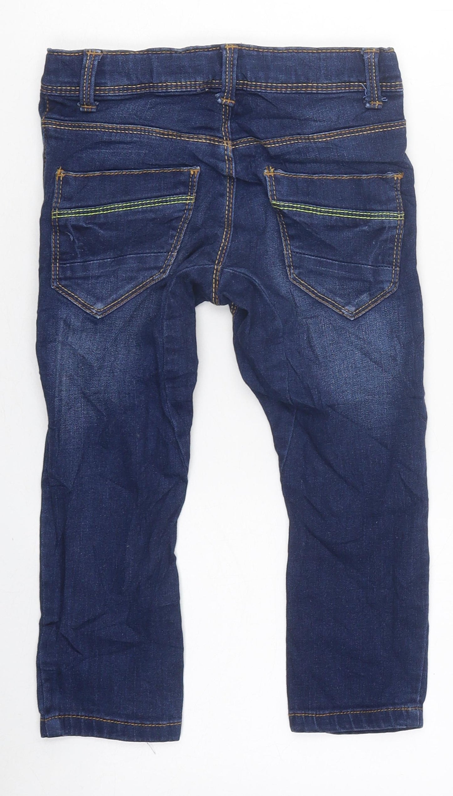 Mini Club Boys Blue 100% Cotton Capri Jeans Size 18-24 Months Zip
