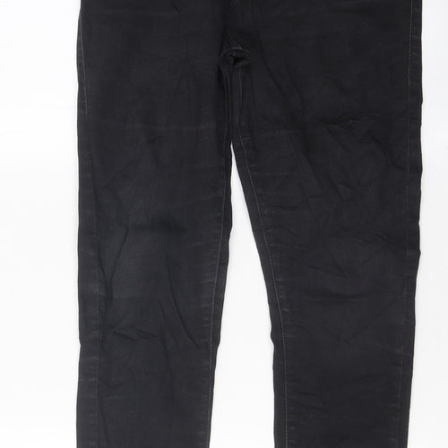Topshop Womens Black 100% Cotton Skinny Jeans Size 32 L25 in Regular Zip
